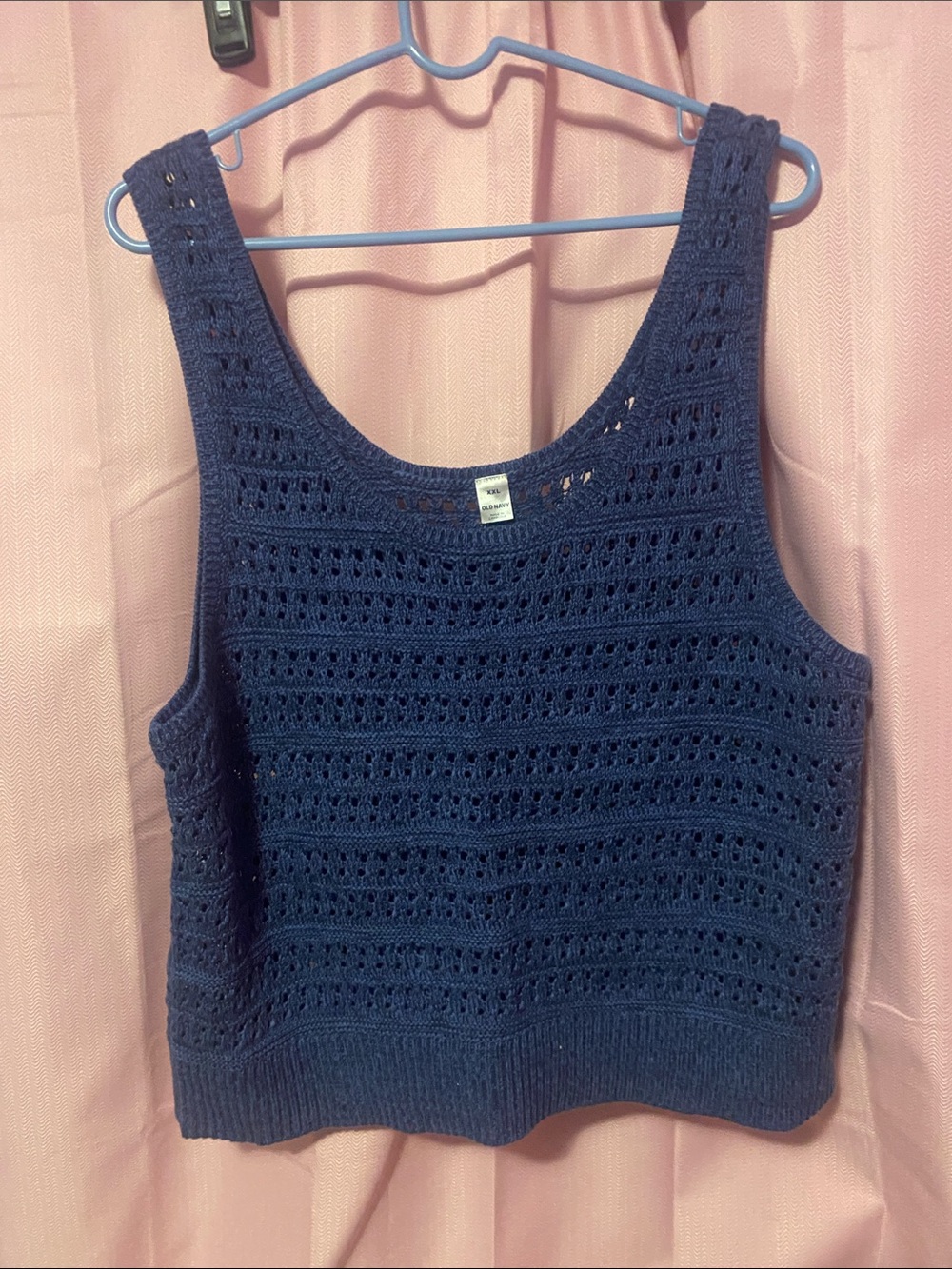 Old Navy Dark Blue Crochet Tank Top